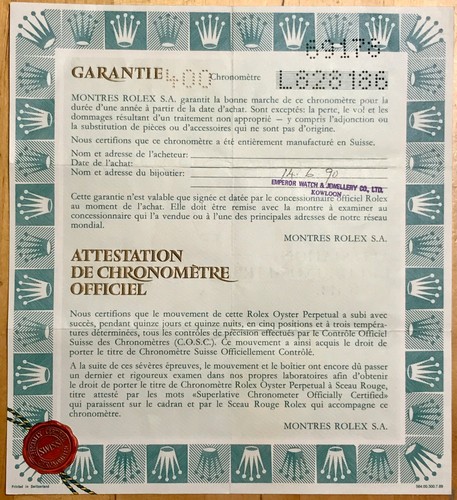 Rolex certificate guarantee - rolex,