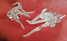 COPPIA Ballerine in vetro satinato e cristallo, vintage, marchio