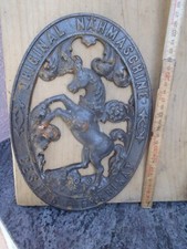 Logo in ghisa UNICORNO Basso rilievo peso interessante Tedesco ? cavallo fantasy