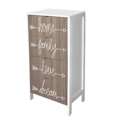 Cassettiera bianco stampa home - bianco,