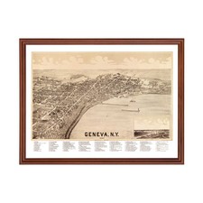 Vecchia mappa di Ginevra, NY