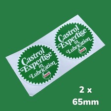 Castrol Expertise In Lubrication X 2 Vinyl Sticker Jug pourer Barrel Tin Can Oil