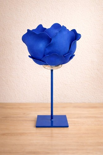 Lampada fiore artigianale blu - fiore,
