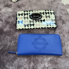 Harrods grande borsa/portafoglio nero e oro scintillante fiocchi su bianco molte tasche