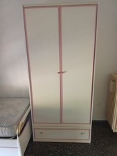 camerina per bambini rosa completa di libreria con specchio e armadio 2 ante