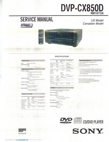 Sony dvp cx850d dvd manuali - cd/dvd,
