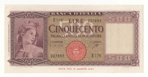 500 lire italia ornata - italia,