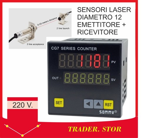 Contapezzi 220v con sensore - con,