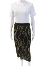 Gonna donna Versace Jeans Couture elastico in vita catena stampata nera taglia EU