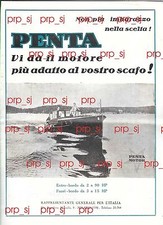 PENTA ESSELMAN MOTORE MARINO FUORIBORDO ENTRO BORDO  PUBBLICITà 1960