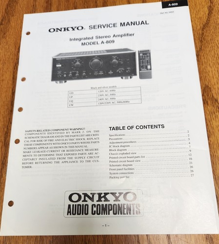 Onkyo 809 amplificatore - a-809,