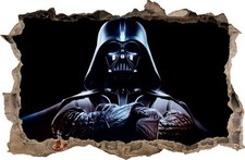 ADESIVI MURALI BUCO NEL MURO 3D STAR WARS Darth Vader adesivo decorativo #63
