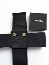 Chanel gold logo stud - logo,