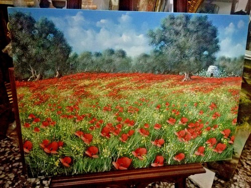 Dipinto olio tela - olio, su