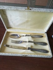 Trio posate d'epoca con manici