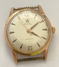 MONTRE MECANIQUE EN PLAQUE OR DE MARQUE BUREN GRAND PRIX @ WATCH @ CAL 1420