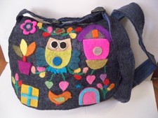 BORSA TOLFA PICCOLA  A SPALLA LANA COTTA GUFI ETNICO NEPAL