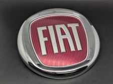 FIAT Ø 120MM FM0519S1 LOGO ROSSO SIGLA EMBLEMA FREGIO STEMMA SCRITTA BADGE TARGA