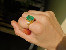 Anello Smeraldo Nuziale Oro