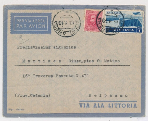 1940 eritrea posta - aerea, ala