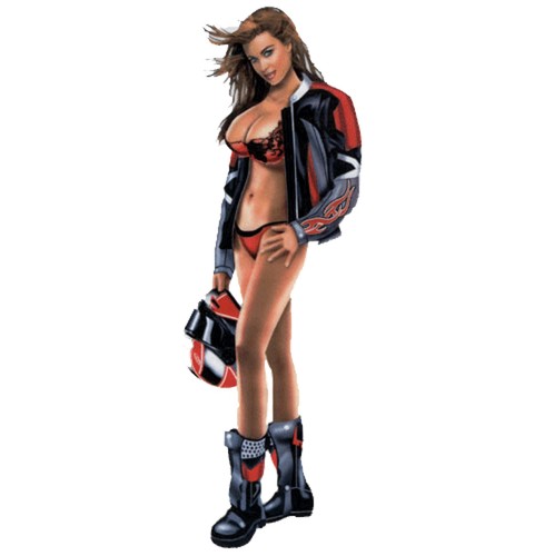 Adesivo biker pin - up, ragazza