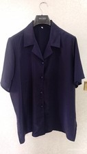 Camicia donna misto seta blu