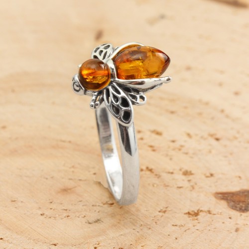Anello argento sterling miele - sterling,