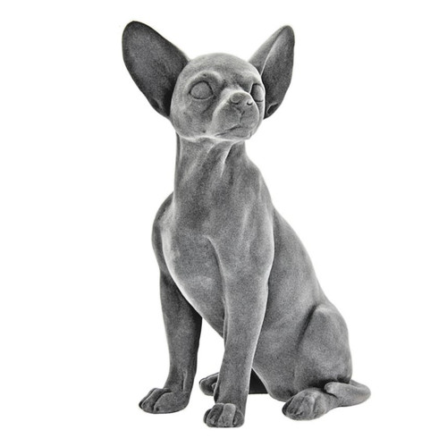 Chihuahua figurine grey velvet - grey,
