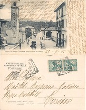 LANZO TORINESE ANIMAT CON CARRETTO E CAVALLI GENDARME E BIMBI IN CARIOLA*N.47318