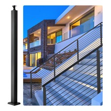 VEVOR Pali per Ringhiera in Acciaio Fissaggio a Pavimento in Rampa 106,7x5x5 cm