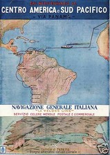 PUBBLICITA' 1924 NGI NAVE TRANSATLANTICO AMERICA SUD PACIFICO CANALE DI PANAMA  