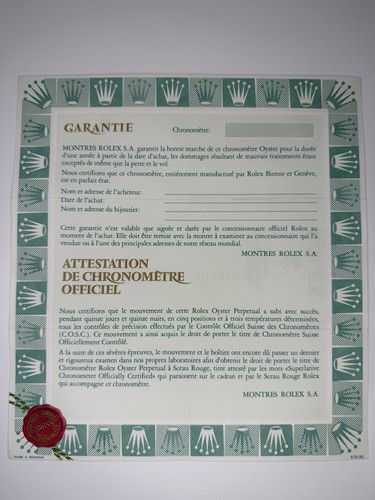 Rolex garanzia warranty - rolex,
