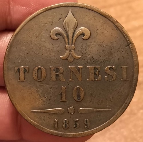 Tornesi 1859 napoli regno - 10, napoli,