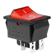 INTERRUTTORE A BILANCIERE BIPOLARE 125V - 250V 20A/16A ON-OFF  ROSSO LUMINOSO