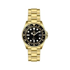 Orologio Uomo LORENZ 21066MM Bracciale Acciaio Gold Dorato Nero Sub 100mt