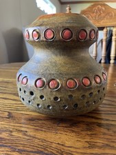 Vaso ceramica arte moderna italiana Alvino Bagni autunno tramonto Raymor metà secolo 8"