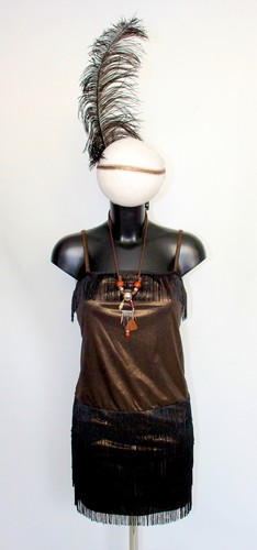 Flapper bronzo dorato nero con