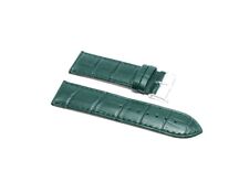 Cinturino orologio vera pelle semi imbottito stampa coccodrillo verde scuro 22mm
