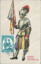 bu53 cartolina guardia svizzera porta bandiera