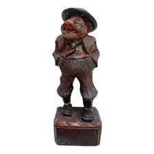 *HH* Statua Legno Tirolese Gobbo Gobbetto Uomo Contadino Pastore Stile Anri 
