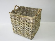 CESTO PORTA LEGNA QUADRATO MANICI IN CORDA KUBO VIMINI   VIMINI CM 45X45X46 H