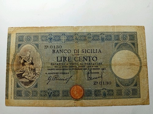 100 lire banco - di, sicilia
