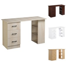 HOMCOM Scrivania Porta PC 3 Cassetti e 3 Ripiani in Legno Casa e Ufficio