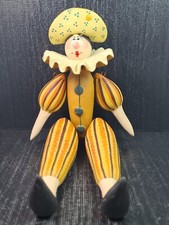 Ceramica artigianale pupo grande con braccia e movibili decorato a mano h cm 25