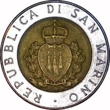 SAN MARINO 500 lire Stemma del castello di San Marino 1987 Bimetallica