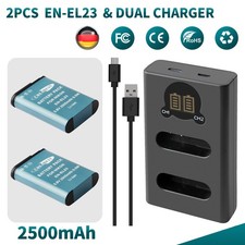 2 batterie 2500 mAh EN-EL23 +