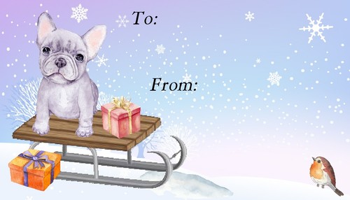 Etichette natalizie bulldog - etichette,
