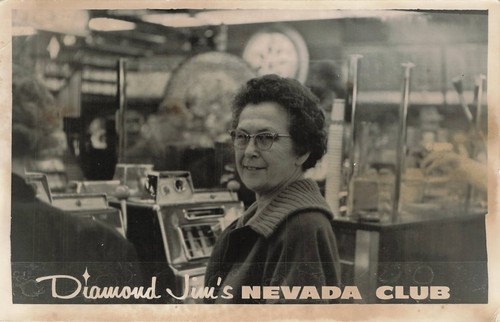 Cartolina rppc woman at - cartolina, nv: