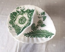 Piatto vassoio elegante salsiera porta contorni Vintage in ceramica dipinta mano