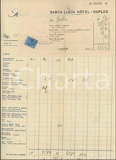 1932 NAPOLI - SANTA LUCIA Hotel di Pietro CAMPIONE - Fattura su carta intestata